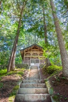 Walking up to a temple Stock Photos
