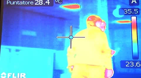 Walking. Thermoinfrared. Stock Footage 8954612