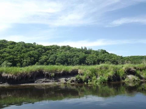 Walking on things by the river Stock Photos