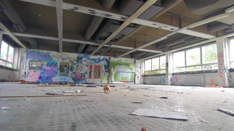 Walking through an abandoned building Stock-Footage 58932027