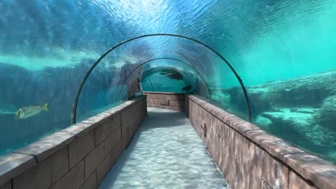 Walking through Atlantis, Bahamas Stock Footage 254632639