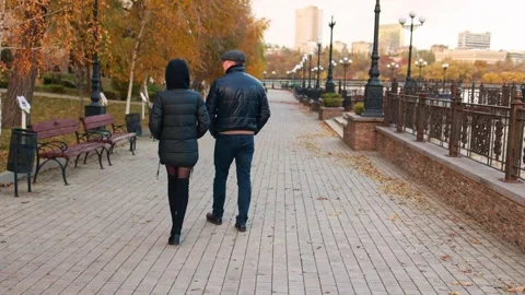 Walking through the autumn park. Video stock 290509467