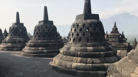Walking Through Borobudur Temple in Central Java, Indonesia. 動画素材 346571928