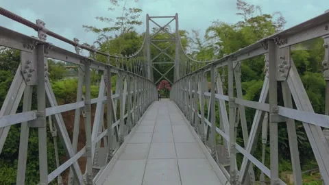 Walking Through The Bridge Stock Footage