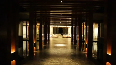 Walking Through a Building Stock Footage 105341873