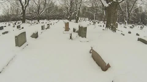 Walking through Cemetery in Winter Part 2 Video stock 20614801