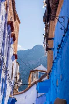 Walking through chefchaouen, morocco Stock Photos
