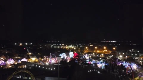 Walking through Christmas lights display at Carowinds park, South Carolina Stock Footage 318566290