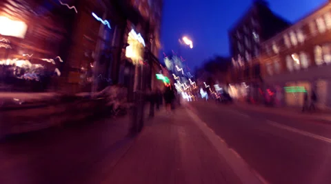 Walking through city at night Stock Footage 37788220