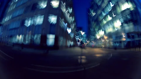 Walking through city at night Stock Footage 37788688