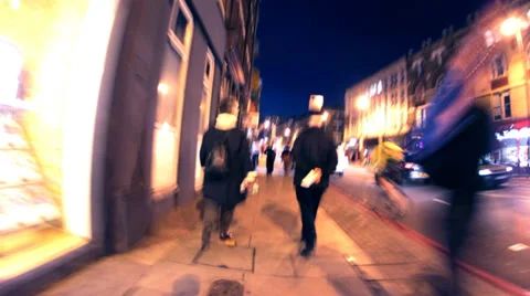 Walking through city at night Video stock 37816964