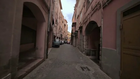 Walking through the city streets Minturno Italy Stock Footage 75286679