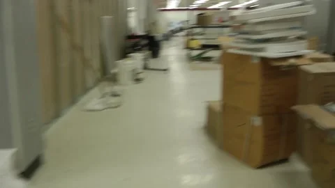 Walking through closed department store warehouse 2 Stock Footage 131666849