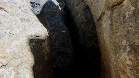 Walking through The Crack in El Torcal of Antequera Stock Footage 275252307