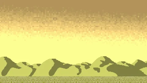Walking Through Desert Level of an Arcade Video Game Stock Footage 79019374