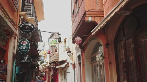 Walking Through the Downtown of Heraklion Stock Footage 59958925