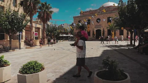 Walking Through the Downtown of Heraklion Stock-Footage 59960745