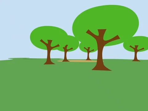 Walking through the forest, animation cartoon. trees 動画素材 196161327