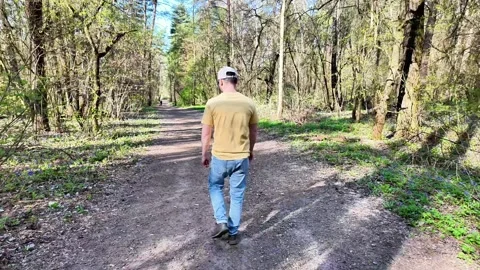 Walking Through a Forest Path Video stock 307315925