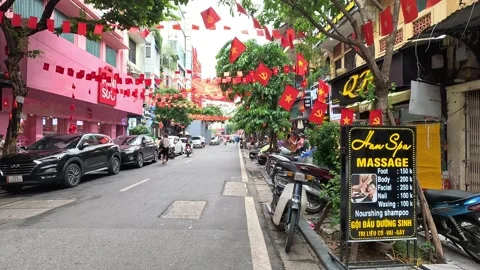 Walking Through Hanoi Old Quarter, Vietnam. Stock Footage 339162424