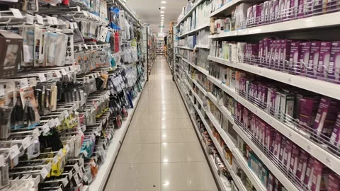 Walking Through Hardware Store Aisles. Stock Footage 321067006