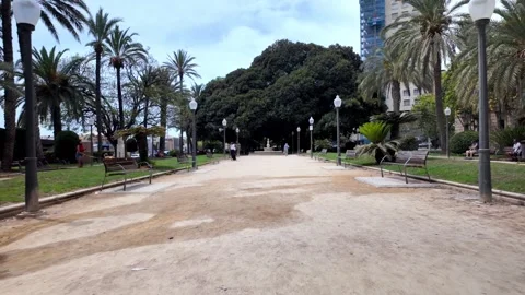 Walking Through Historic Canalejas Park in Alicante, Spain Stock Footage 322577597