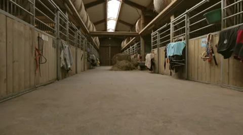 Walking through horse stable Stock Footage 32362144