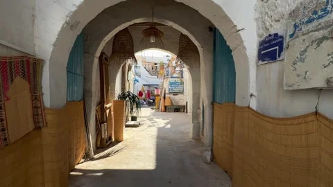 Walking through houmt souk market of djerba Video stock 279399248