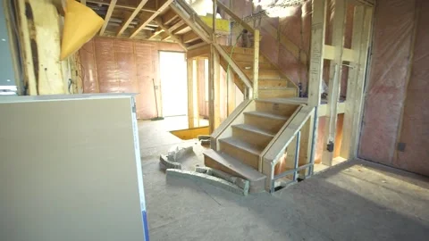 Walking Through House Under Construction Stock Footage 221586024