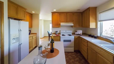 Walking Through Kitchen to Dining Room Stock Footage 63484259
