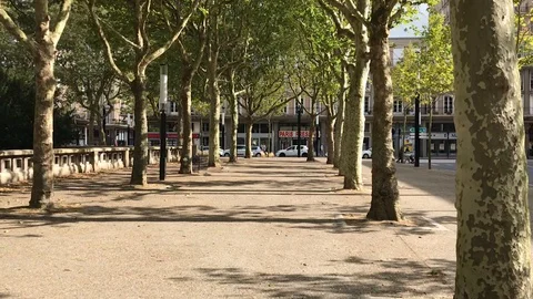 Walking through a large modern city in France Stock Footage 110758771
