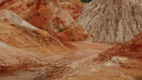 Walking through lifeless dried area Stock Footage 162750885
