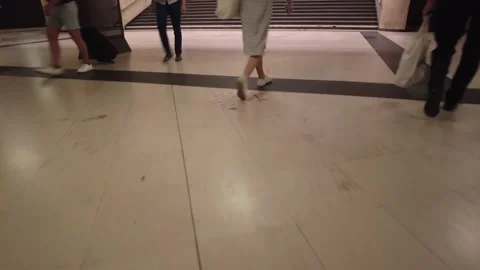 Walking through the main hall of a train station Stock Footage 228945193