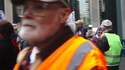 Walking through the  March 4, 2025 March for Truth protest. Stock Footage 303448358
