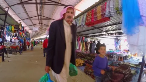 Walking through a middle eastern marketplace 3 Video stock 79020226