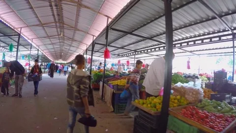 Walking through a middle eastern marketplace 4 Video stock 79020229