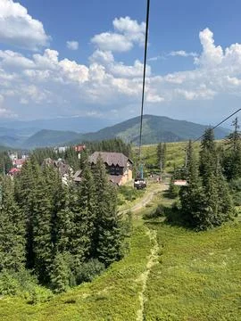 Walking through the mountain peaks Stock Photos