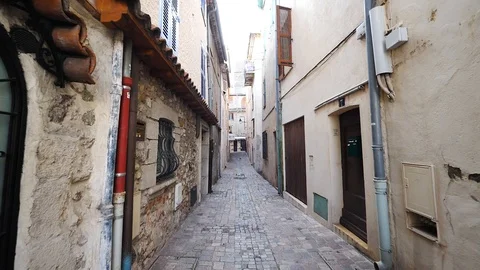 Walking through old city streets of Cannes France Video stock 101788205