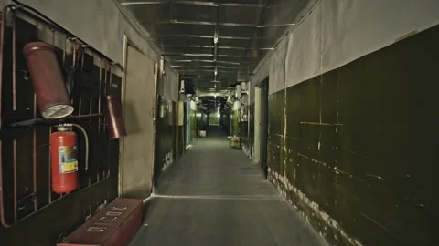 Walking through Old dark apartment building, long dark hallway. Horror mood. Vídeos de archivo 169294294