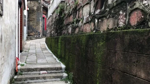 Walking through the old town Stock Footage 135666329