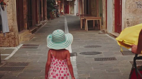 Walking Through the Oldtwon of Rethymno Stock Footage 59955612