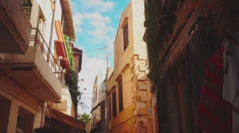 Walking Through the Oldtwon of Rethymno Stock Footage 59956033