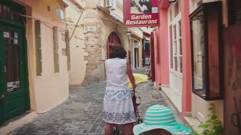 Walking Through the Oldtwon of Rethymno Stock Footage 59957686
