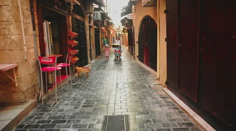 Walking Through the Oldtwon of Rethymno Stock Footage 59958364