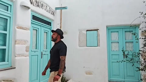 Walking through parikia in paros Stock-Footage 278228484