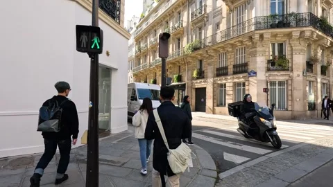 Walking Through Parisian Streets Stock Footage 300932431