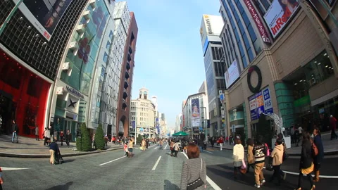 Walking Through the Pedestrian Paradise of Ginza 動画素材 330346131