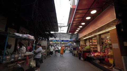 Walking Through Pratunam, Bangkok, Authentic City Street View Stock Footage 311685834
