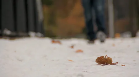 Walking through snow 02 Stock Footage 1044501
