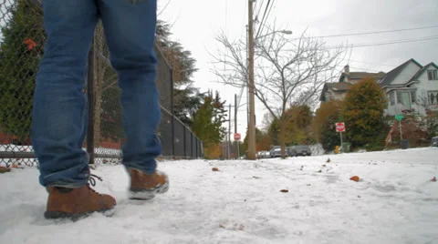 Walking through snow 03 Stock Footage 995175